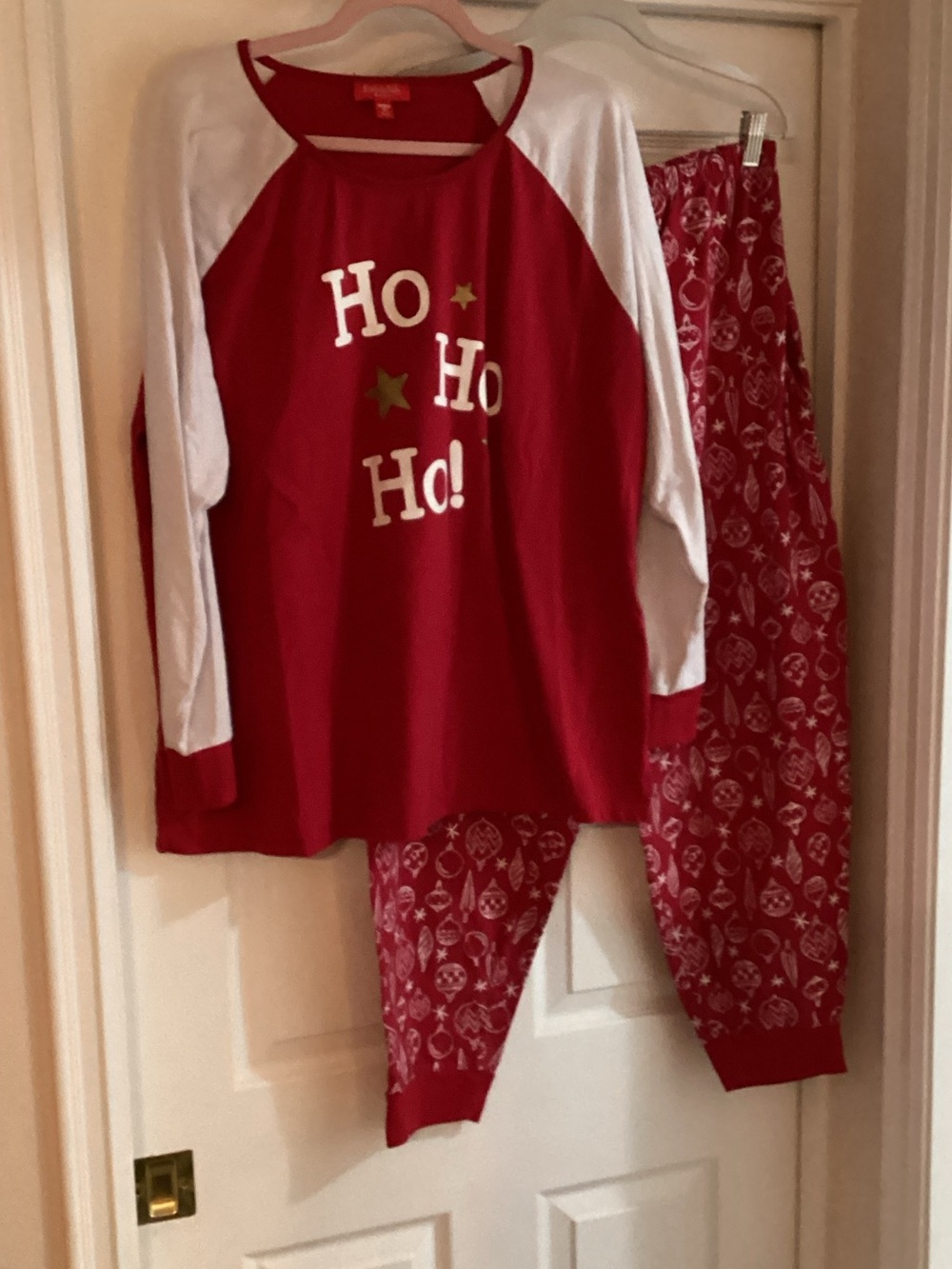 Macy's Red and White 'Ho Ho Ho!' Holiday Pajama Set